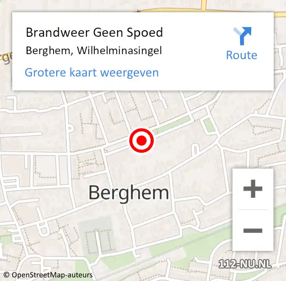 Locatie op kaart van de 112 melding: Brandweer Geen Spoed Naar Berghem, Wilhelminasingel op 4 maart 2018 12:06