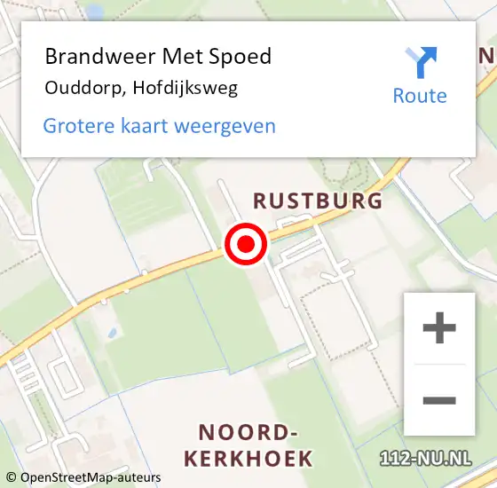 Locatie op kaart van de 112 melding: Brandweer Met Spoed Naar Ouddorp, Hofdijksweg op 4 maart 2018 12:27