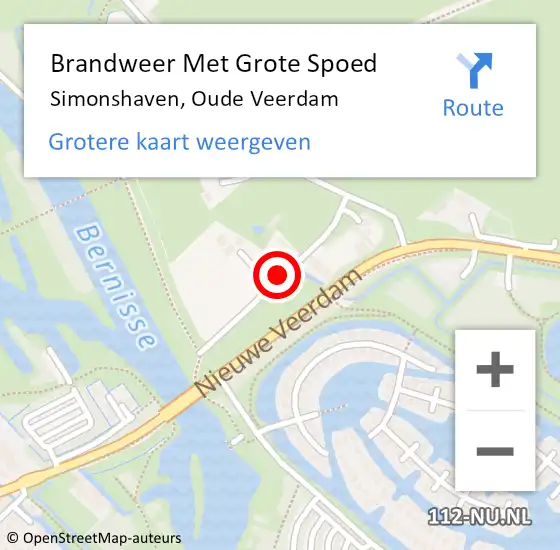 Locatie op kaart van de 112 melding: Brandweer Met Grote Spoed Naar Simonshaven, Oude Veerdam op 4 maart 2018 14:44