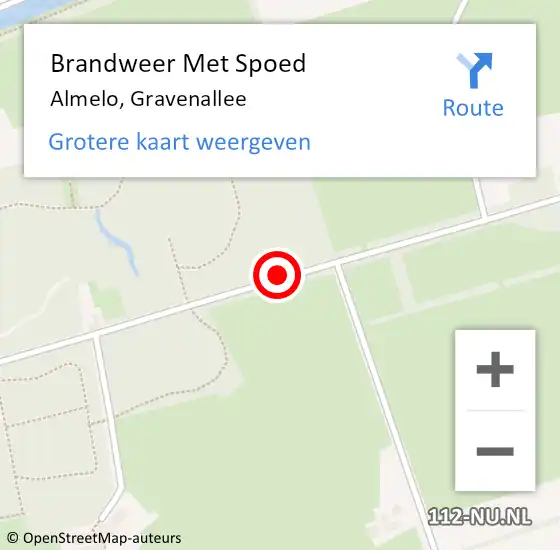 Locatie op kaart van de 112 melding: Brandweer Met Spoed Naar Almelo, Gravenallee op 4 maart 2018 15:07