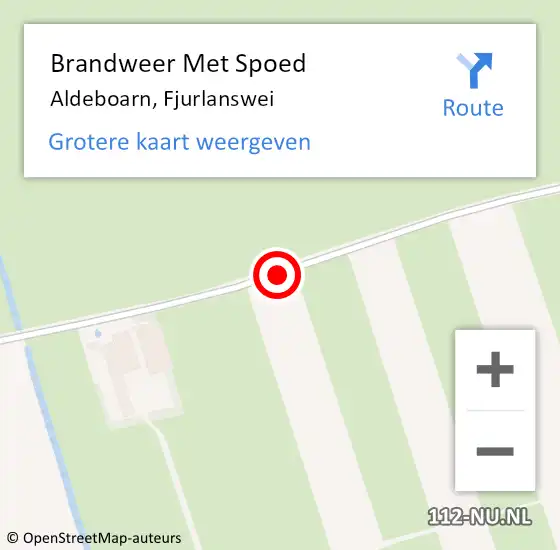 Locatie op kaart van de 112 melding: Brandweer Met Spoed Naar Aldeboarn, Fjurlanswei op 4 maart 2018 15:31