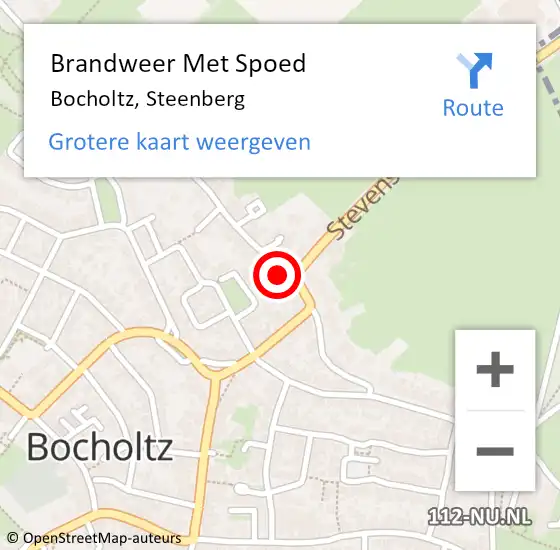 Locatie op kaart van de 112 melding: Brandweer Met Spoed Naar Bocholtz, Steenberg op 4 maart 2018 15:34