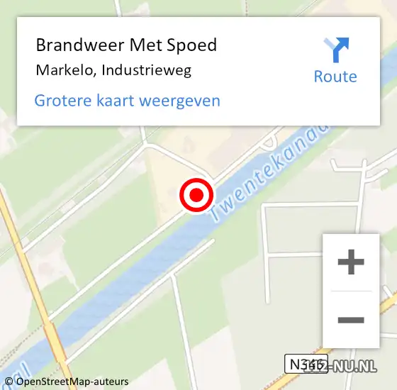 Locatie op kaart van de 112 melding: Brandweer Met Spoed Naar Markelo, Industrieweg op 4 maart 2018 15:41