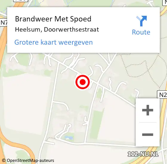 Locatie op kaart van de 112 melding: Brandweer Met Spoed Naar Heelsum, Doorwerthsestraat op 4 maart 2018 16:06