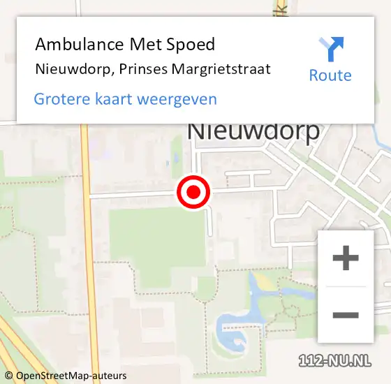 Locatie op kaart van de 112 melding: Ambulance Met Spoed Naar Nieuwdorp, Prinses Margrietstraat op 4 maart 2018 16:57