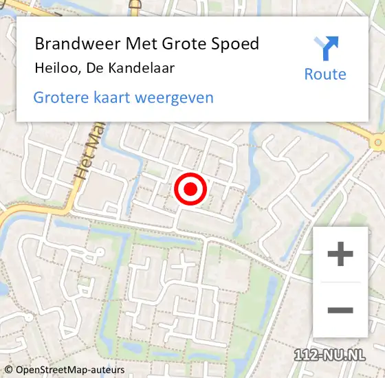 Locatie op kaart van de 112 melding: Brandweer Met Grote Spoed Naar Heiloo, De Kandelaar op 4 maart 2018 17:07