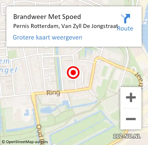 Locatie op kaart van de 112 melding: Brandweer Met Spoed Naar Pernis Rotterdam, Van Zyll De Jongstraat op 4 maart 2018 17:11