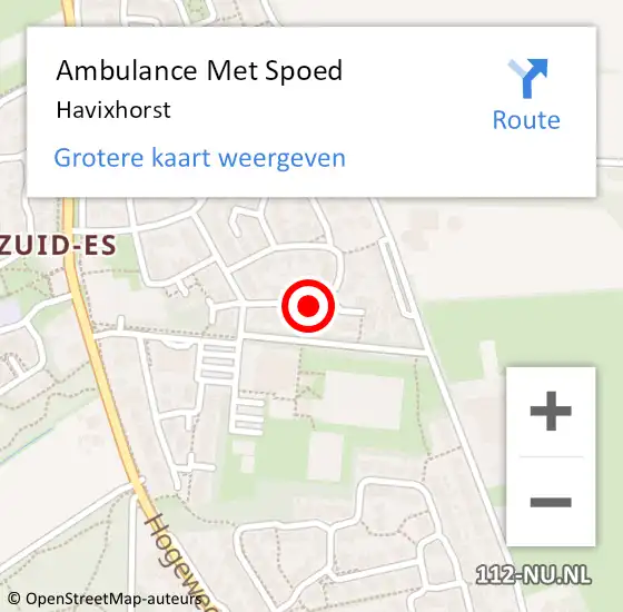 Locatie op kaart van de 112 melding: Ambulance Met Spoed Naar Havixhorst op 4 maart 2018 17:29