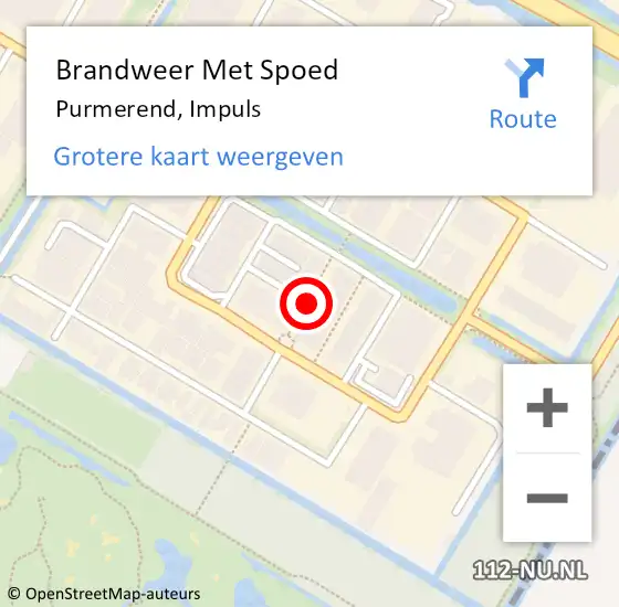 Locatie op kaart van de 112 melding: Brandweer Met Spoed Naar Purmerend, Impuls op 4 maart 2018 18:01