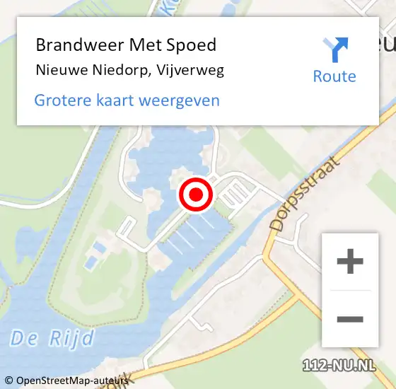 Locatie op kaart van de 112 melding: Brandweer Met Spoed Naar Nieuwe Niedorp, Vijverweg op 4 maart 2018 18:01