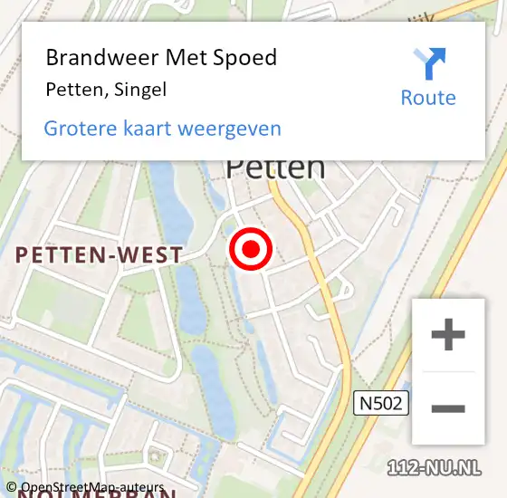 Locatie op kaart van de 112 melding: Brandweer Met Spoed Naar Petten, Singel op 4 maart 2018 19:02