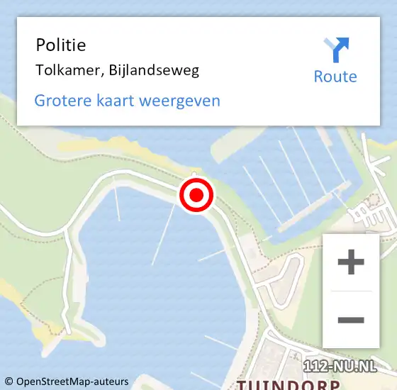 Locatie op kaart van de 112 melding: Politie Tolkamer, Bijlandseweg op 18 februari 2014 07:12