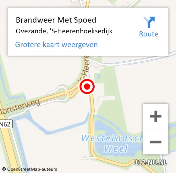 Locatie op kaart van de 112 melding: Brandweer Met Spoed Naar Ovezande, 'S-Heerenhoeksedijk op 4 maart 2018 19:24