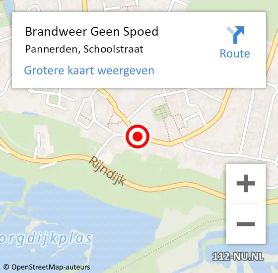 Locatie op kaart van de 112 melding: Brandweer Geen Spoed Naar Pannerden, Schoolstraat op 4 maart 2018 19:29