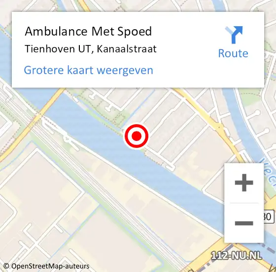 Locatie op kaart van de 112 melding: Ambulance Met Spoed Naar Tienhoven UT, Kanaalstraat op 4 maart 2018 19:55