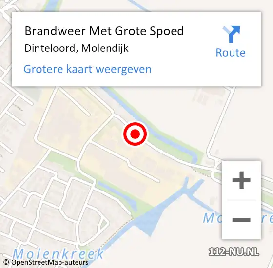 Locatie op kaart van de 112 melding: Brandweer Met Grote Spoed Naar Dinteloord, Molendijk op 4 maart 2018 19:56