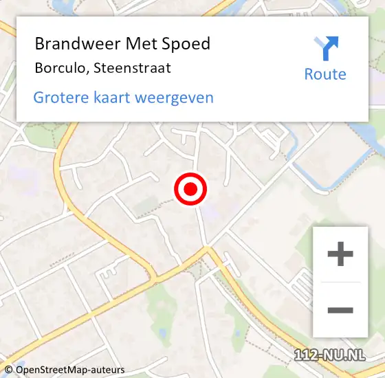 Locatie op kaart van de 112 melding: Brandweer Met Spoed Naar Borculo, Steenstraat op 4 maart 2018 21:05