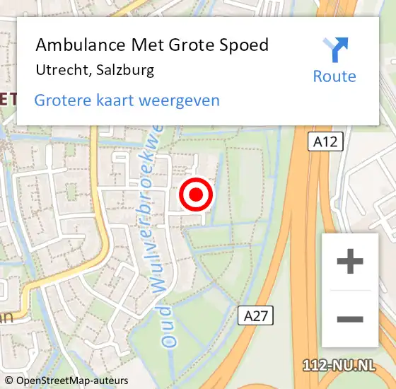 Locatie op kaart van de 112 melding: Ambulance Met Grote Spoed Naar Utrecht, Salzburg op 4 maart 2018 21:58