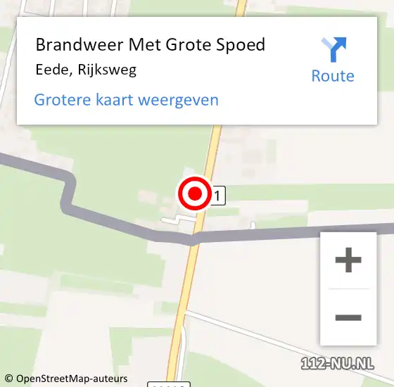 Locatie op kaart van de 112 melding: Brandweer Met Grote Spoed Naar Eede, Rijksweg op 5 maart 2018 00:08