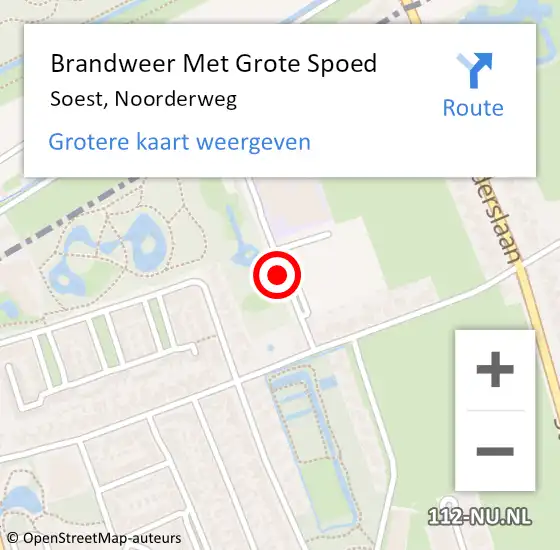 Locatie op kaart van de 112 melding: Brandweer Met Grote Spoed Naar Soest, Noorderweg op 5 maart 2018 00:28