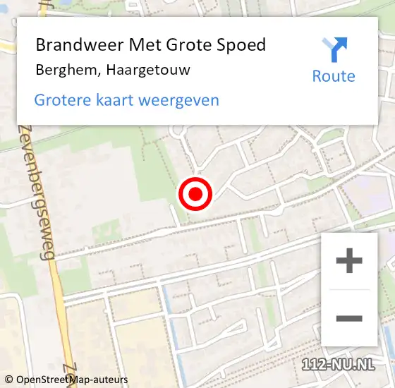 Locatie op kaart van de 112 melding: Brandweer Met Grote Spoed Naar Berghem, Haargetouw op 5 maart 2018 02:55