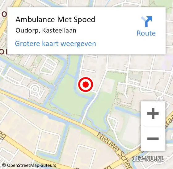 Locatie op kaart van de 112 melding: Ambulance Met Spoed Naar Oudorp, Kasteellaan op 5 maart 2018 05:23