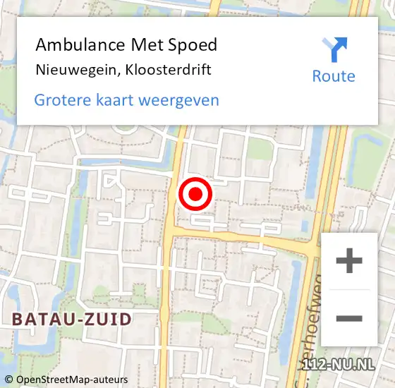 Locatie op kaart van de 112 melding: Ambulance Met Spoed Naar Nieuwegein, Kloosterdrift op 5 maart 2018 05:25