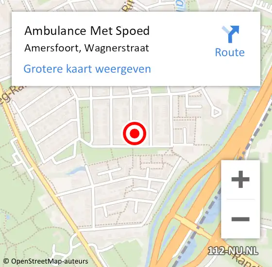 Locatie op kaart van de 112 melding: Ambulance Met Spoed Naar Amersfoort, Wagnerstraat op 5 maart 2018 06:06