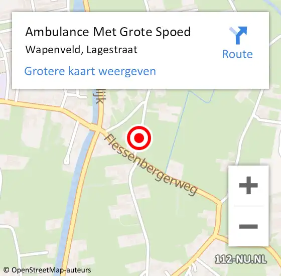 Locatie op kaart van de 112 melding: Ambulance Met Grote Spoed Naar Wapenveld, Lagestraat op 5 maart 2018 07:39