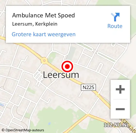 Locatie op kaart van de 112 melding: Ambulance Met Spoed Naar Leersum, Kerkplein op 5 maart 2018 08:22