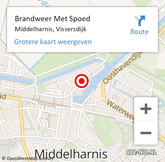 Locatie op kaart van de 112 melding: Brandweer Met Spoed Naar Middelharnis, Vissersdijk op 5 maart 2018 08:39