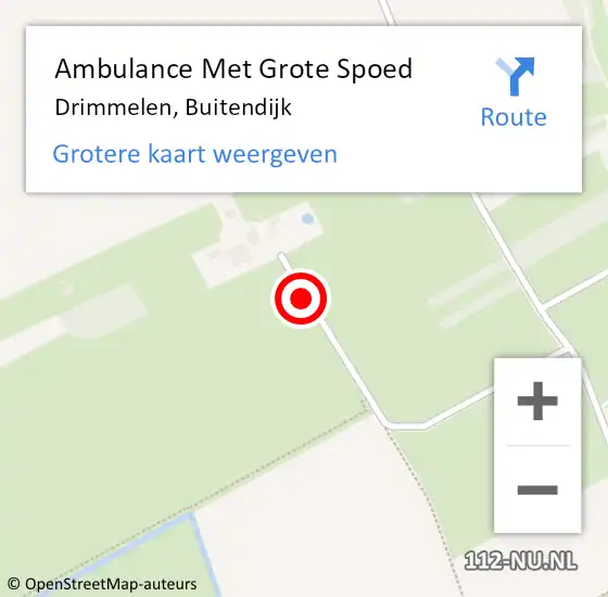 Locatie op kaart van de 112 melding: Ambulance Met Grote Spoed Naar Drimmelen, Buitendijk op 5 maart 2018 08:49