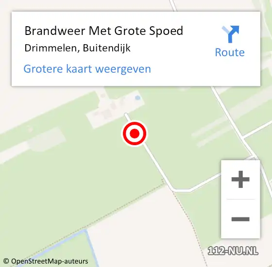 Locatie op kaart van de 112 melding: Brandweer Met Grote Spoed Naar Drimmelen, Buitendijk op 5 maart 2018 08:52