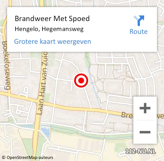 Locatie op kaart van de 112 melding: Brandweer Met Spoed Naar Hengelo, Hegemansweg op 5 maart 2018 09:05