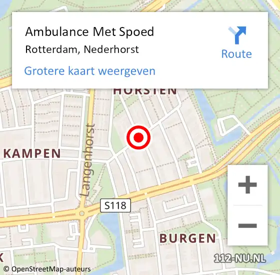 Locatie op kaart van de 112 melding: Ambulance Met Spoed Naar Rotterdam, Nederhorst op 5 maart 2018 10:36