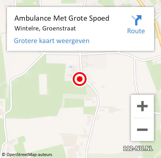 Locatie op kaart van de 112 melding: Ambulance Met Grote Spoed Naar Wintelre, Groenstraat op 5 maart 2018 11:01