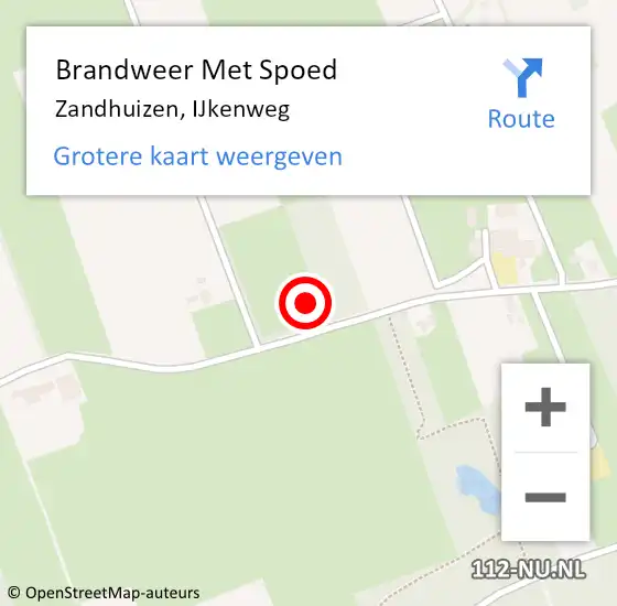 Locatie op kaart van de 112 melding: Brandweer Met Spoed Naar Zandhuizen, IJkenweg op 5 maart 2018 11:18