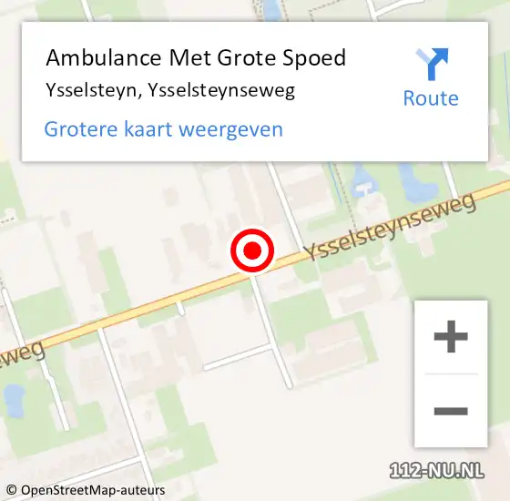 Locatie op kaart van de 112 melding: Ambulance Met Grote Spoed Naar Ysselsteyn, Ysselsteynseweg op 5 maart 2018 12:02