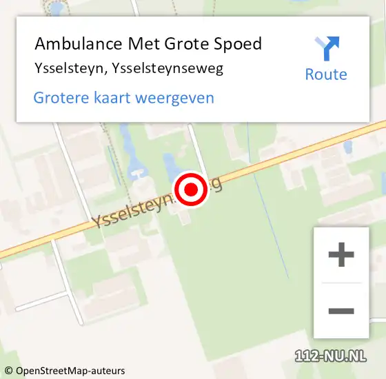 Locatie op kaart van de 112 melding: Ambulance Met Grote Spoed Naar Ysselsteyn, Ysselsteynseweg op 5 maart 2018 12:03