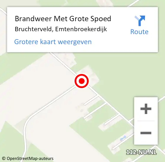 Locatie op kaart van de 112 melding: Brandweer Met Grote Spoed Naar Bruchterveld, Emtenbroekerdijk op 5 maart 2018 12:23