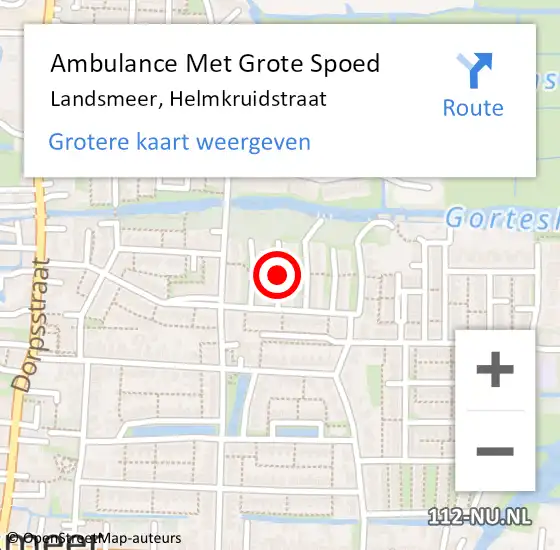 Locatie op kaart van de 112 melding: Ambulance Met Grote Spoed Naar Landsmeer, Helmkruidstraat op 5 maart 2018 12:38