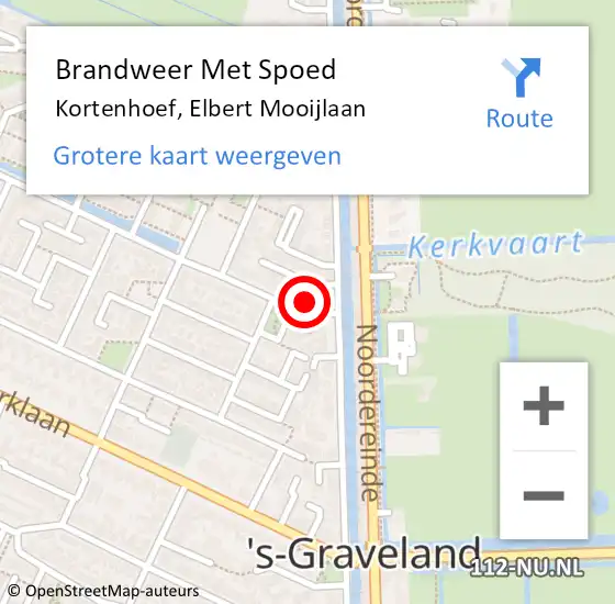 Locatie op kaart van de 112 melding: Brandweer Met Spoed Naar Kortenhoef, Elbert Mooijlaan op 5 maart 2018 12:41