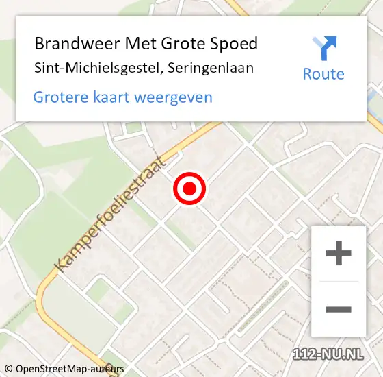 Locatie op kaart van de 112 melding: Brandweer Met Grote Spoed Naar Sint-Michielsgestel, Seringenlaan op 5 maart 2018 14:02