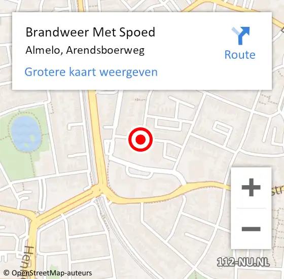 Locatie op kaart van de 112 melding: Brandweer Met Spoed Naar Almelo, Arendsboerweg op 5 maart 2018 14:39