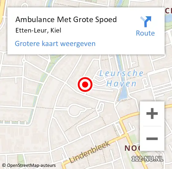 Locatie op kaart van de 112 melding: Ambulance Met Grote Spoed Naar Etten-Leur, Kiel op 5 maart 2018 15:46