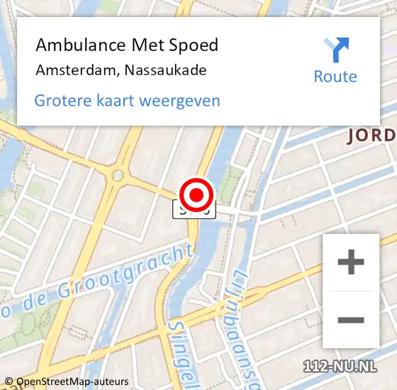 Locatie op kaart van de 112 melding: Ambulance Met Spoed Naar Amsterdam, Nassaukade op 5 maart 2018 15:58