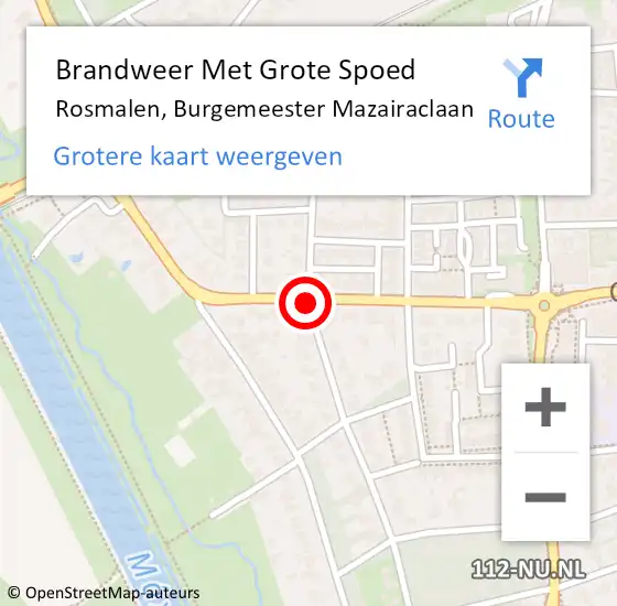 Locatie op kaart van de 112 melding: Brandweer Met Grote Spoed Naar Rosmalen, Burgemeester Mazairaclaan op 5 maart 2018 15:59