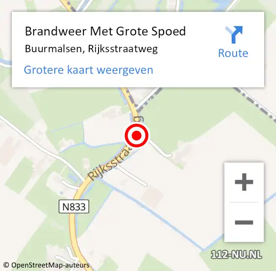 Locatie op kaart van de 112 melding: Brandweer Met Grote Spoed Naar Buurmalsen, Rijksstraatweg op 5 maart 2018 17:27