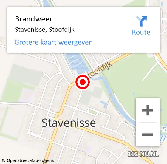 Locatie op kaart van de 112 melding: Brandweer Stavenisse, Stoofdijk op 5 maart 2018 19:43