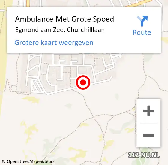 Locatie op kaart van de 112 melding: Ambulance Met Grote Spoed Naar Egmond aan Zee, Churchilllaan op 5 maart 2018 20:28